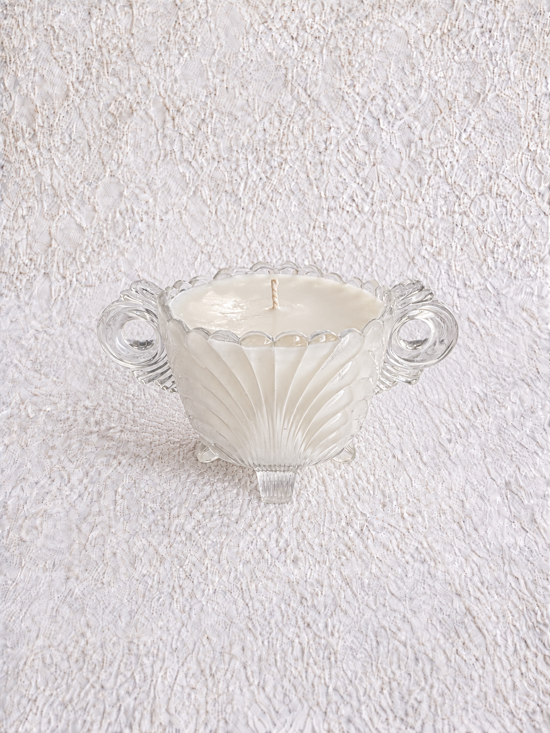 Vintage Pressed-Glass Sugar Bowl Candle – Blueberry Lavender