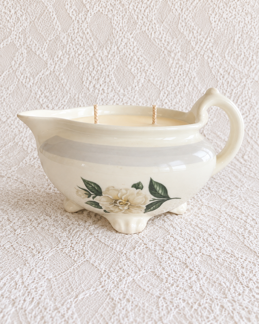 Vintage Floral Pitcher Candle | Farmhouse