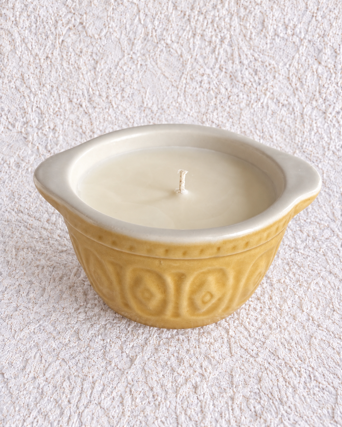Vintage Stoneware Candle | Farmhouse