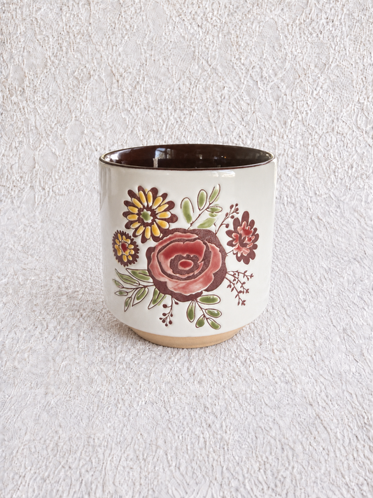Vintage Floral Ceramic Candle – Snickerdoodle