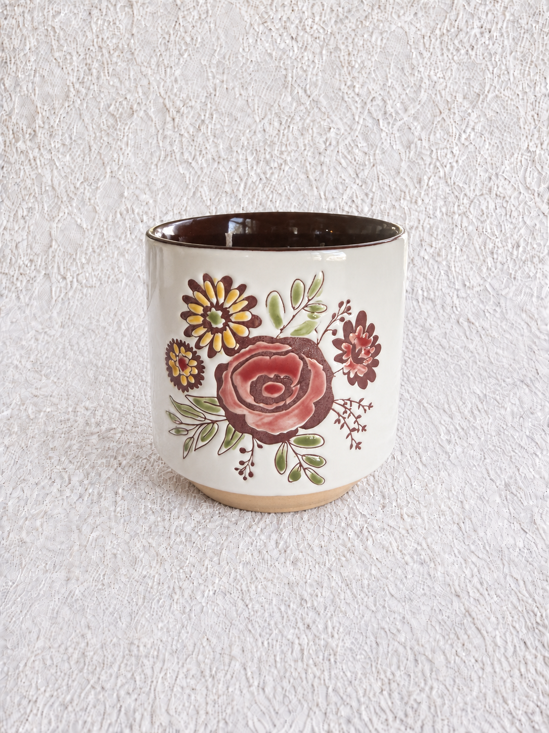 Vintage Floral Ceramic Candle – Snickerdoodle