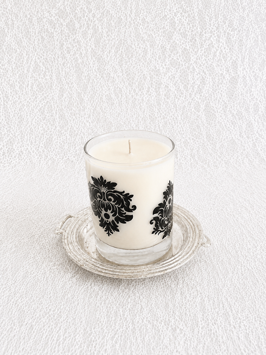 The Midnight Damask Candle | Vintage + Found Vessel